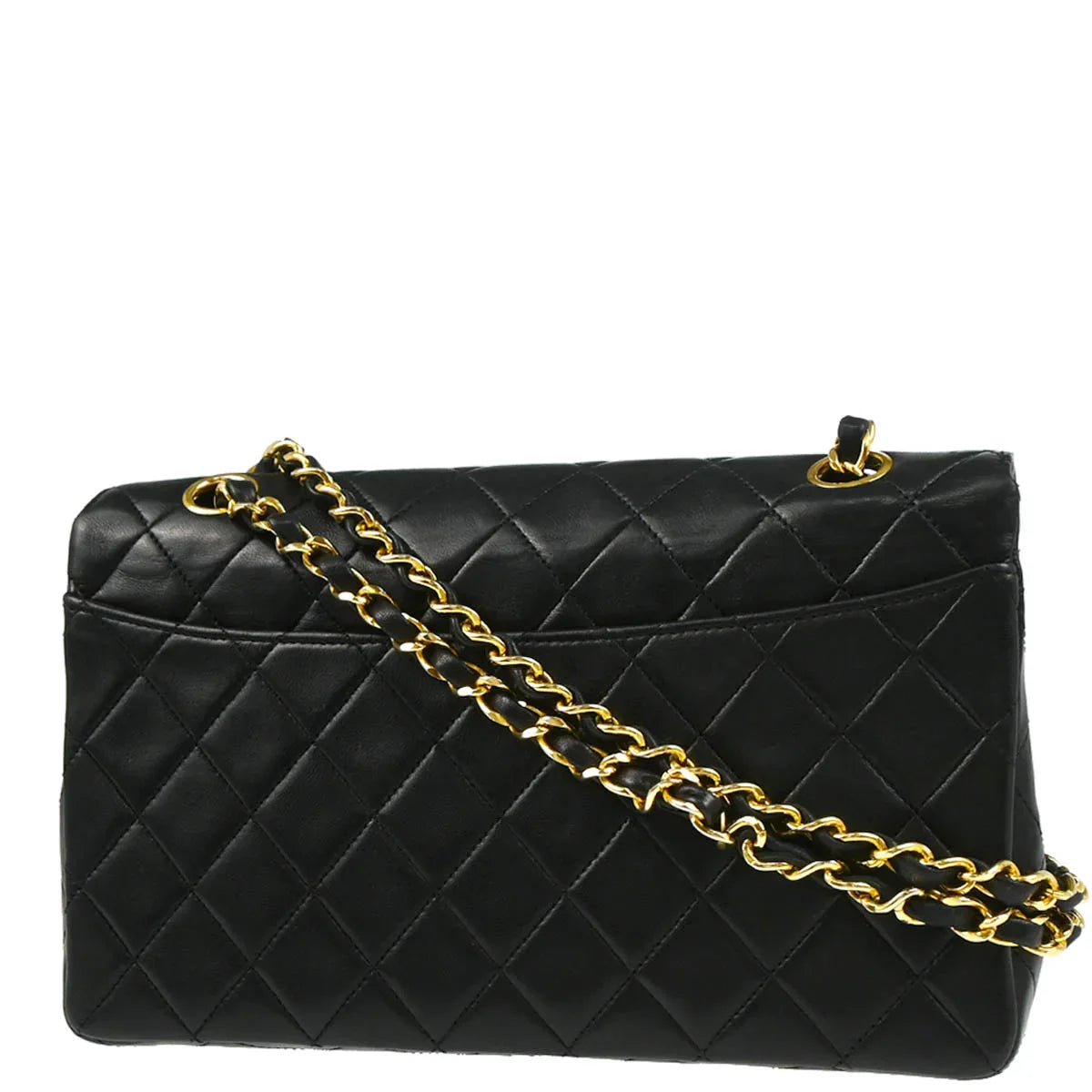 Chanel 1989-1991 Black Lambskin Shoulder Bag