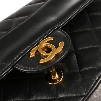 Chanel 1989-1991 Black Lambskin Shoulder Bag