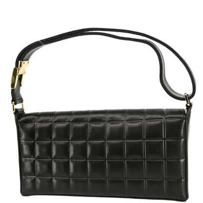 Chanel 2002-2003 Black Lambskin Choco Bar Handbag