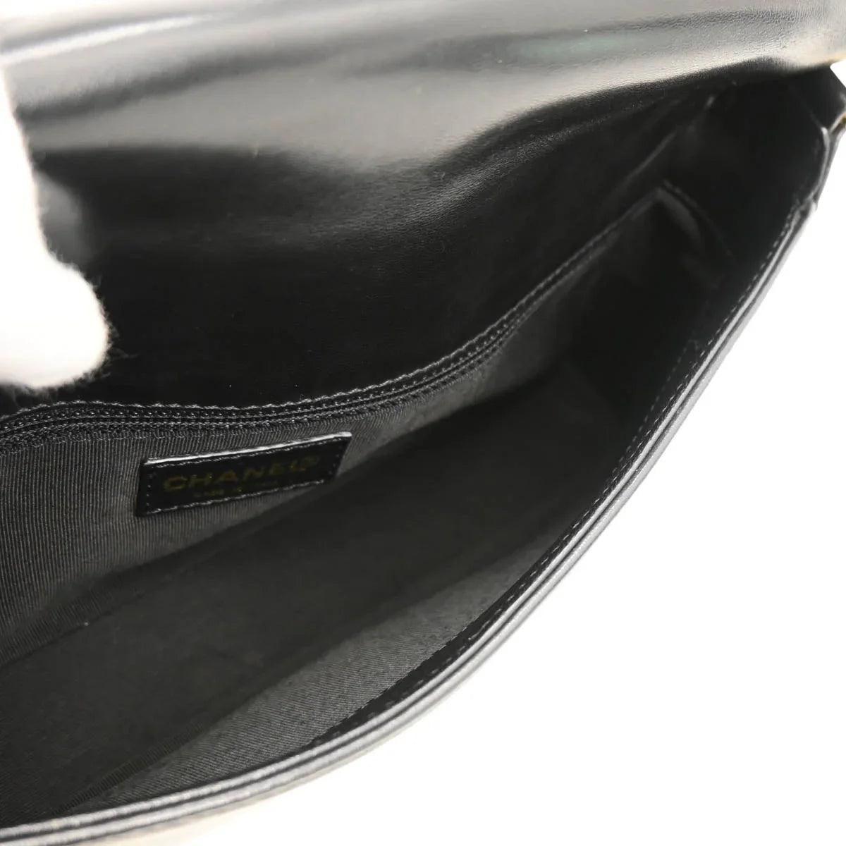 Chanel 2002-2003 Black Lambskin Choco Bar Handbag