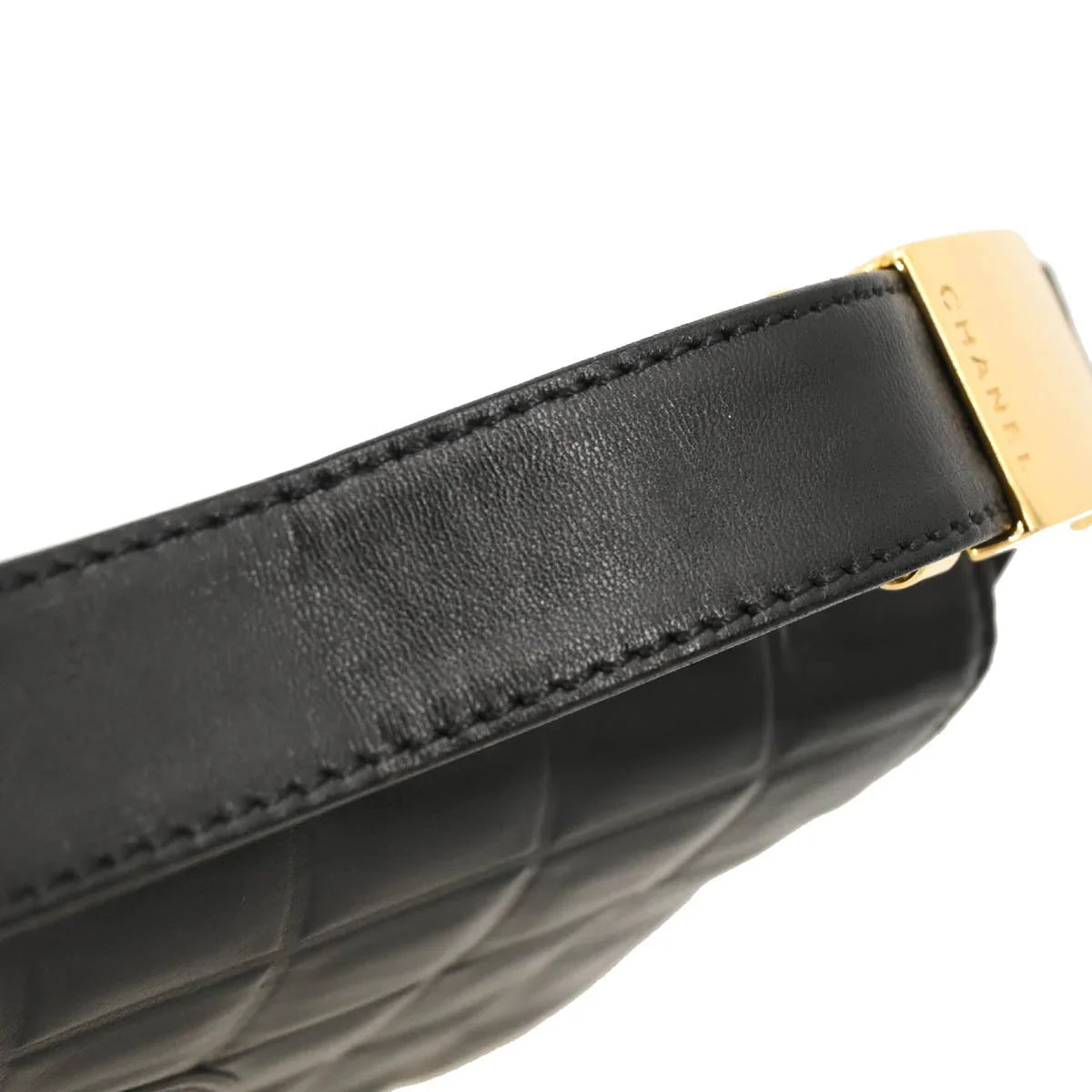 Chanel 2002-2003 Black Lambskin Choco Bar Handbag