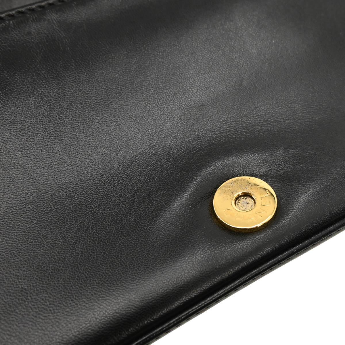 Chanel 2002-2003 Black Lambskin Choco Bar Handbag