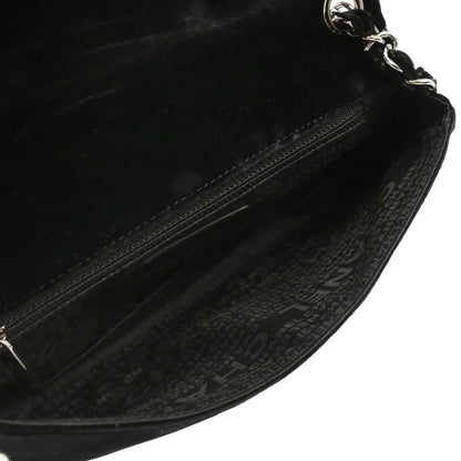 Chanel Black Velvet East West Handbag