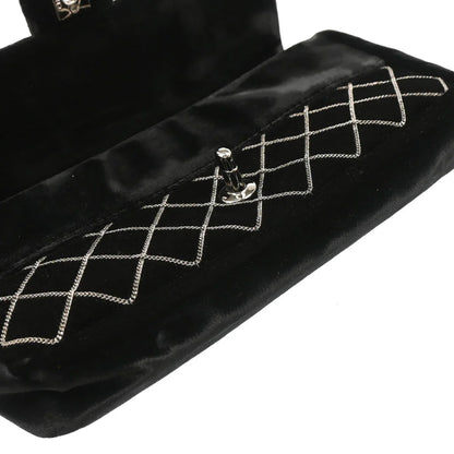 Chanel Black Velvet East West Handbag