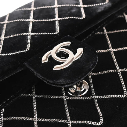 Chanel Black Velvet East West Handbag