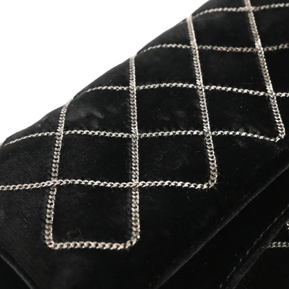 Chanel Black Velvet East West Handbag