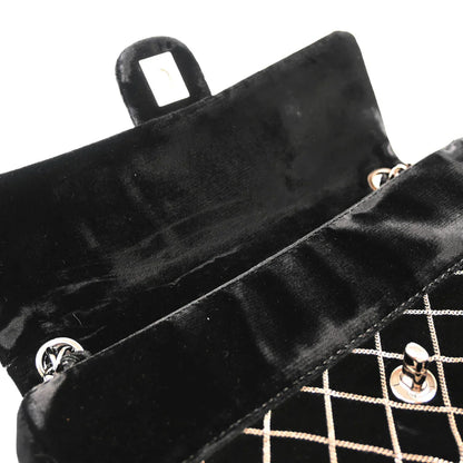 Chanel Black Velvet East West Handbag