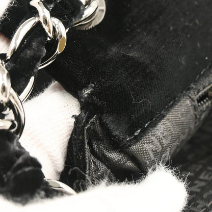 Chanel Black Velvet East West Handbag