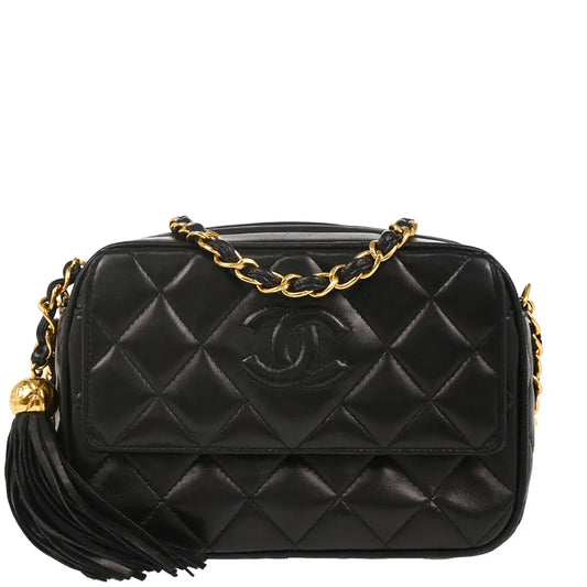 Chanel 1994-1996 Black Lambskin Camera Bag Mini