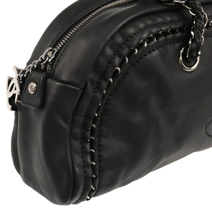 Chanel 2005-2006 Black Lambskin Luxury Line Bowling Bag