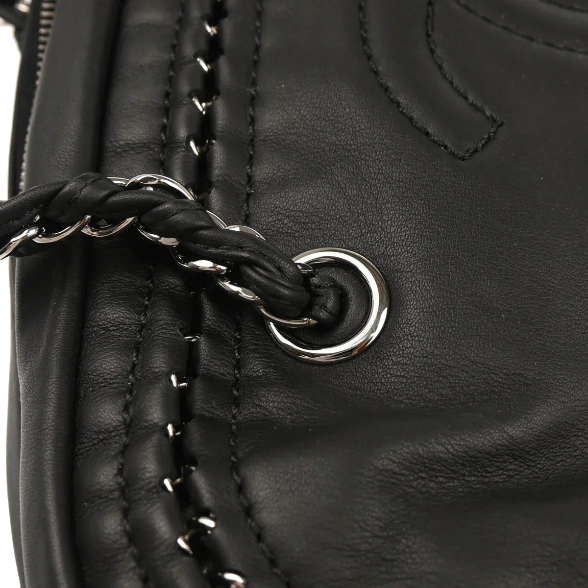 Chanel 2005-2006 Black Lambskin Luxury Line Bowling Bag