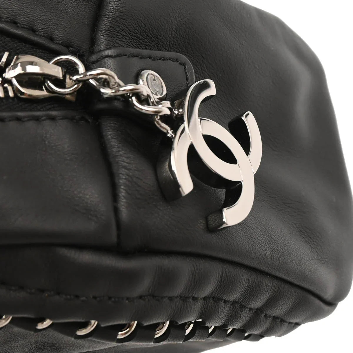 Chanel 2005-2006 Black Lambskin Luxury Line Bowling Bag