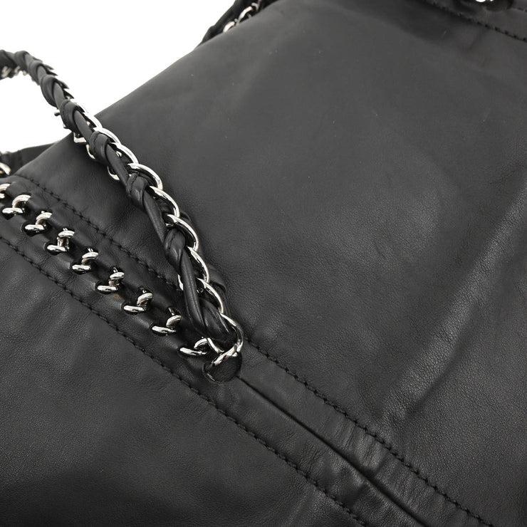 Chanel 2005-2006 Black Calfskin Luxury Line Chain Tote Handbag