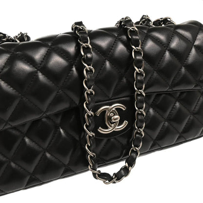 Chanel Black Lambskin East West Shoulder Bag