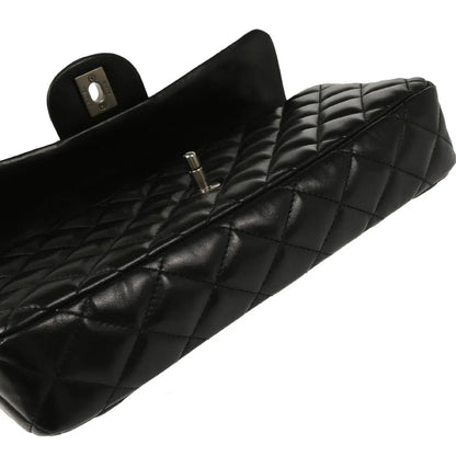 Chanel Black Lambskin East West Shoulder Bag