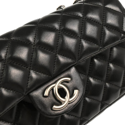 Chanel Black Lambskin East West Shoulder Bag