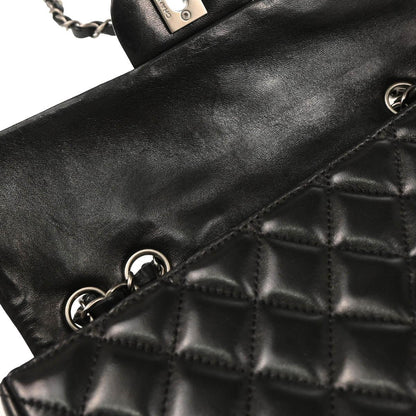 Chanel Black Lambskin East West Shoulder Bag