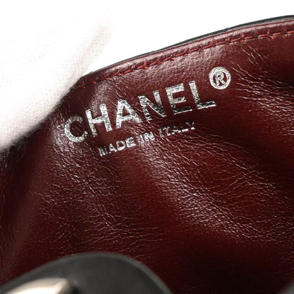 Chanel Black Lambskin East West Shoulder Bag
