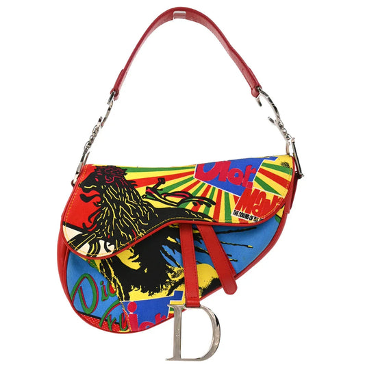 Christian Dior 2003 Red Dior Mania Saddle Handbag