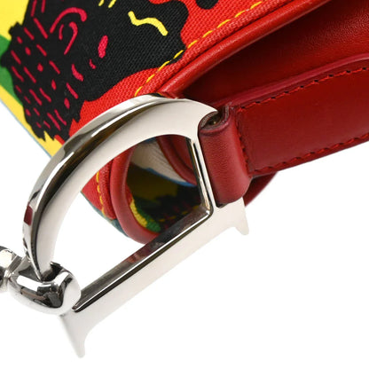 Christian Dior 2003 Red Dior Mania Saddle Handbag