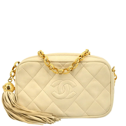 Chanel White Lambskin Camera Bag