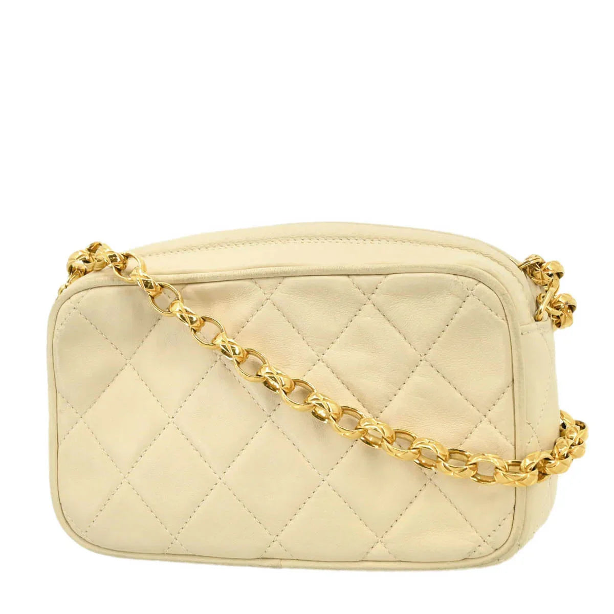Chanel White Lambskin Camera Bag