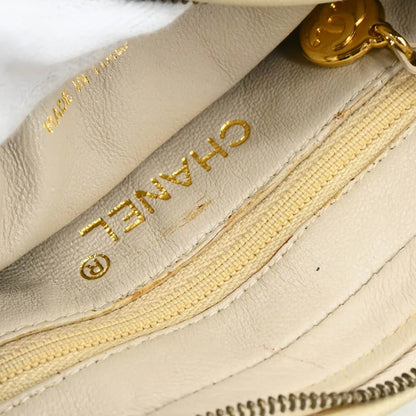 Chanel White Lambskin Camera Bag
