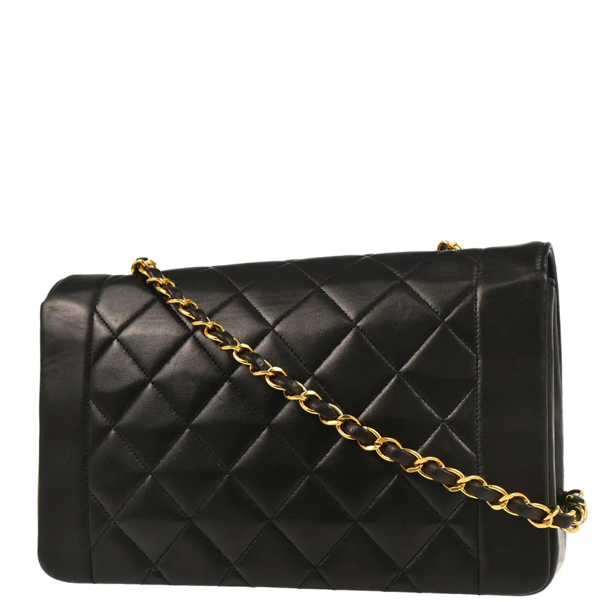 Chanel Black Lambskin Medium Diana Shoulder Bag