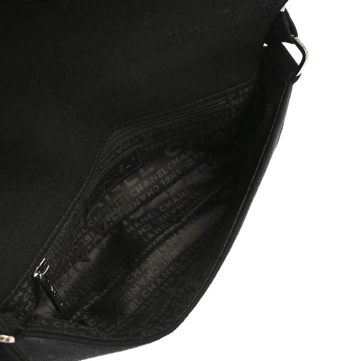 Chanel 2003-2004 Black Cotton Ice Cube Shoulder Bag