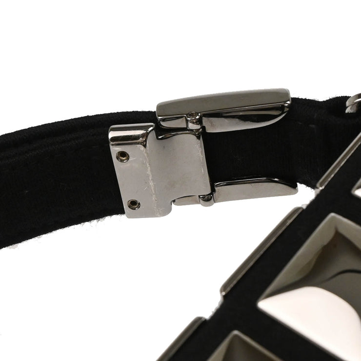 Chanel 2003-2004 Black Cotton Ice Cube Shoulder Bag