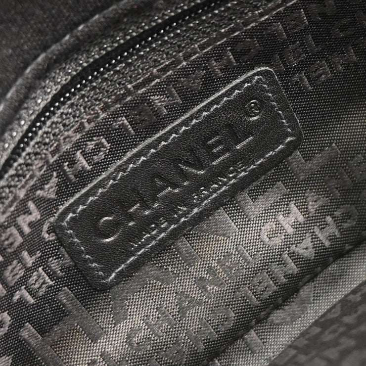 Chanel 2003-2004 Black Cotton Ice Cube Shoulder Bag