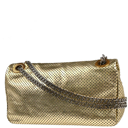 Chanel Gold Perforated Lambskin Mademoiselle Lock Shoulder Bag