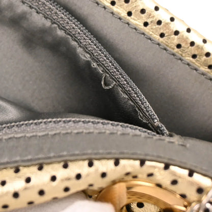 Chanel Gold Perforated Lambskin Mademoiselle Lock Shoulder Bag