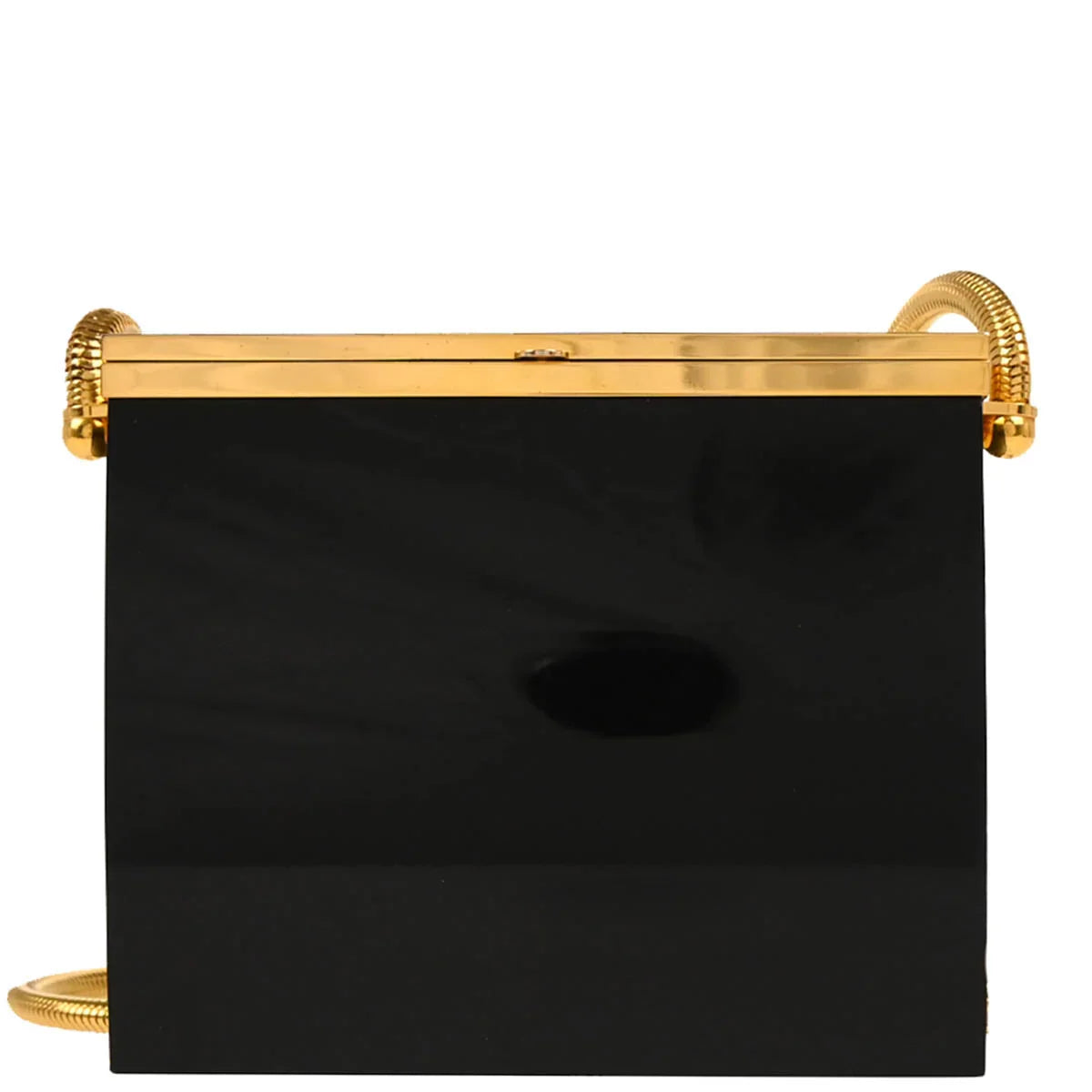 Chanel Black Acrylic Runway Lucite Minaudiere Box Shoulder Bag