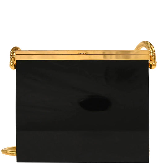 Chanel Black Acrylic Runway Lucite Minaudiere Box Shoulder Bag