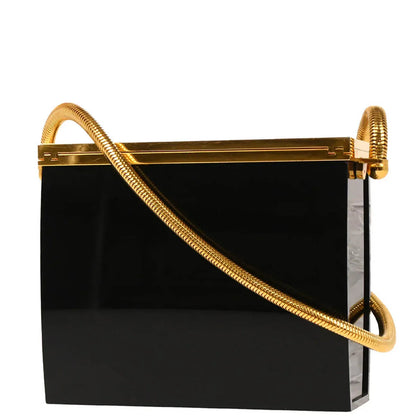 Chanel Black Acrylic Runway Lucite Minaudiere Box Shoulder Bag