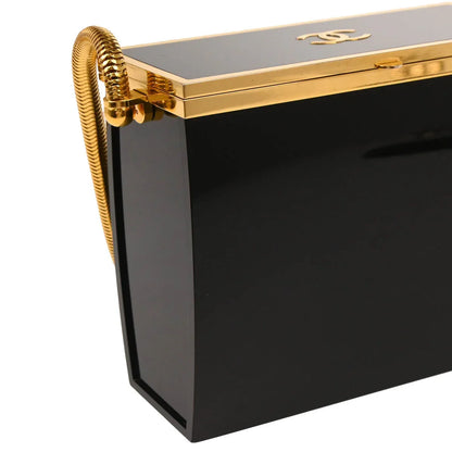 Chanel Black Acrylic Runway Lucite Minaudiere Box Shoulder Bag
