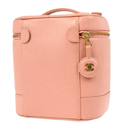 Chanel 2003-2004 Pink Caviar Timeless Vanity Handbag