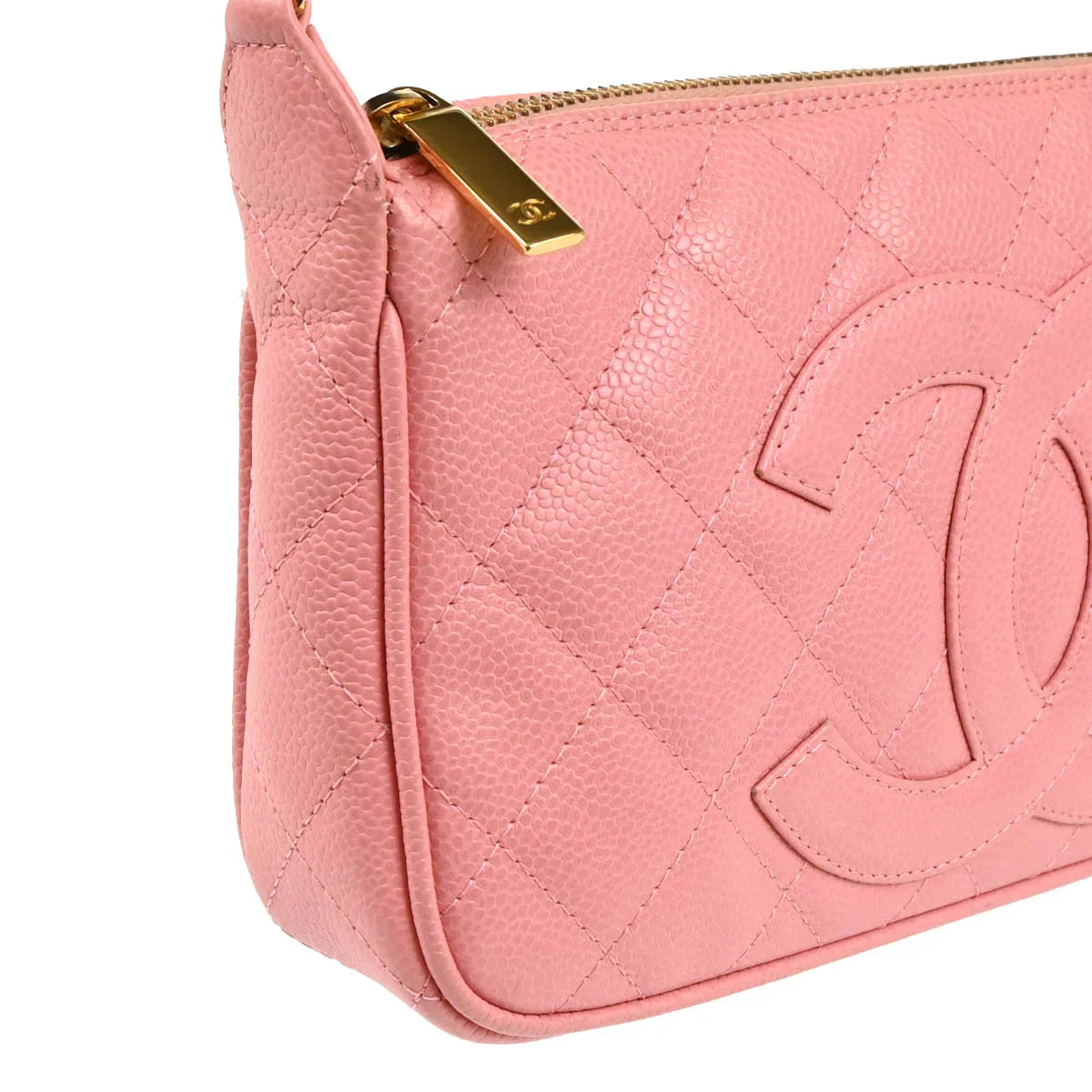 Chanel 2003-2004 Pink Caviar Chain Handbag