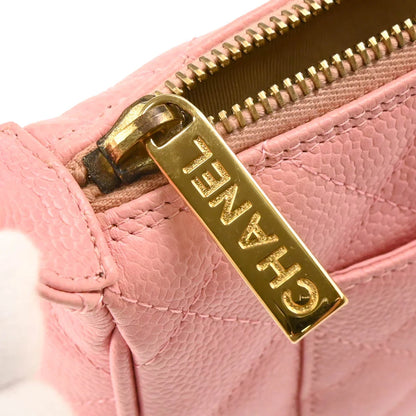 Chanel 2003-2004 Pink Caviar Chain Handbag