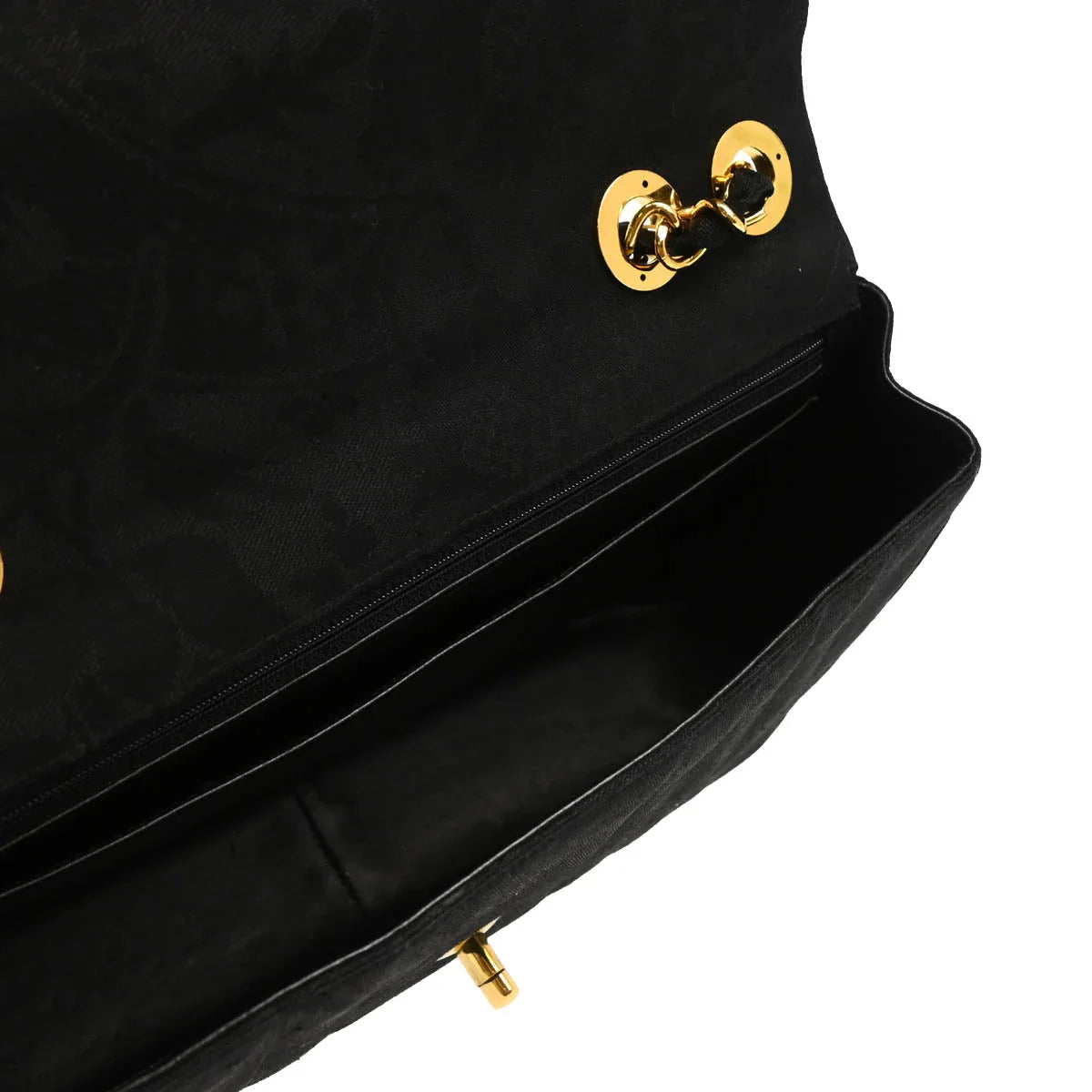 Chanel 1991-1994 Black Cotton Jumbo Mademoiselle Classic Flap Bag