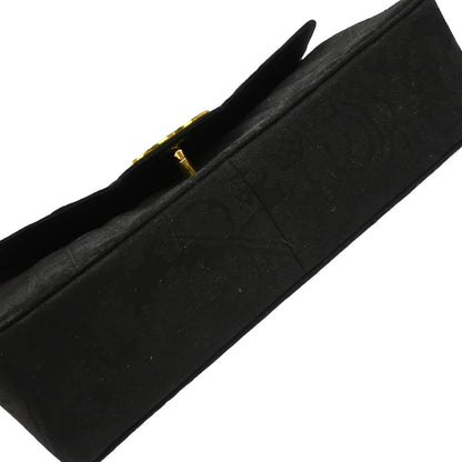 Chanel 1991-1994 Black Cotton Jumbo Mademoiselle Classic Flap Bag