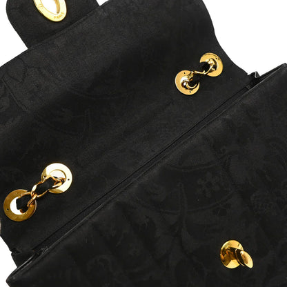 Chanel 1991-1994 Black Cotton Jumbo Mademoiselle Classic Flap Bag