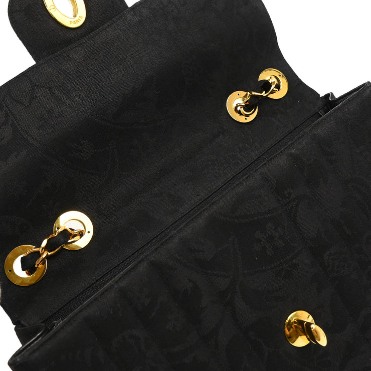 Chanel 1991-1994 Black Cotton Jumbo Mademoiselle Classic Flap Bag