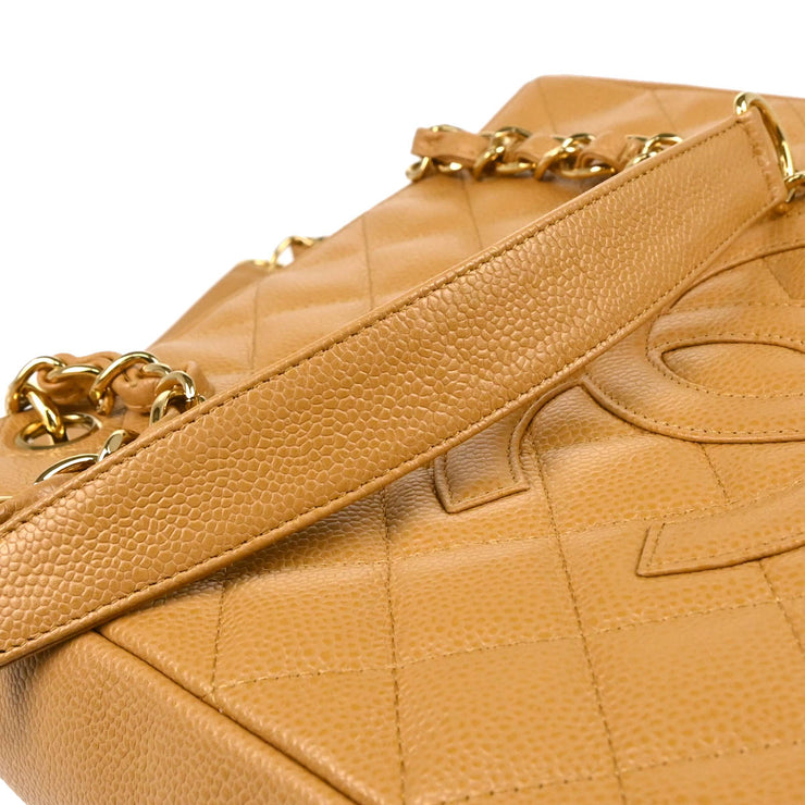 Chanel 2005-2006 Beige Caviar Petite Shopping Tote PST Chain Handbag