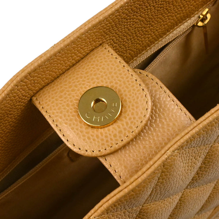 Chanel 2005-2006 Beige Caviar Petite Shopping Tote PST Chain Handbag