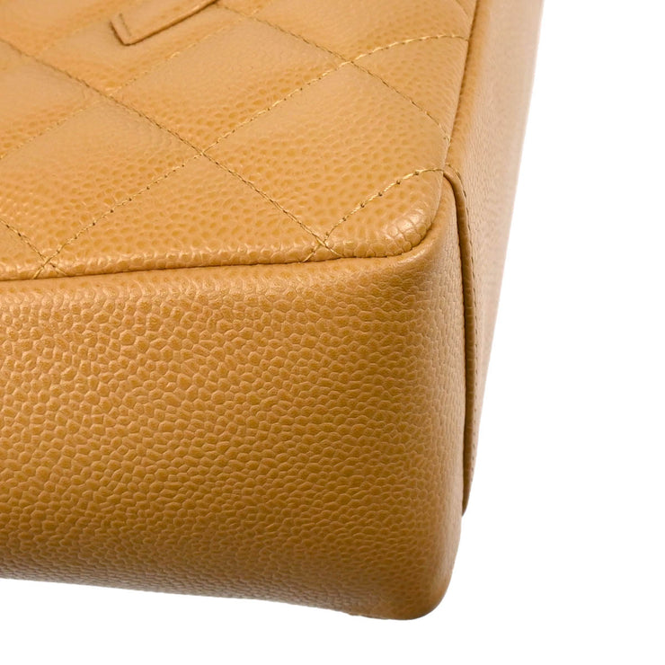 Chanel 2005-2006 Beige Caviar Petite Shopping Tote PST Chain Handbag