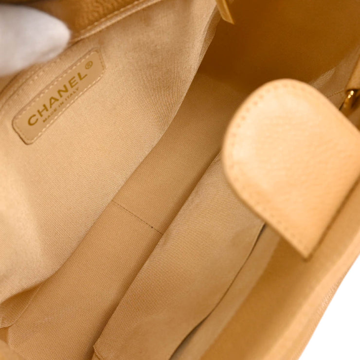 Chanel 2005-2006 Beige Caviar Petite Shopping Tote PST Chain Handbag