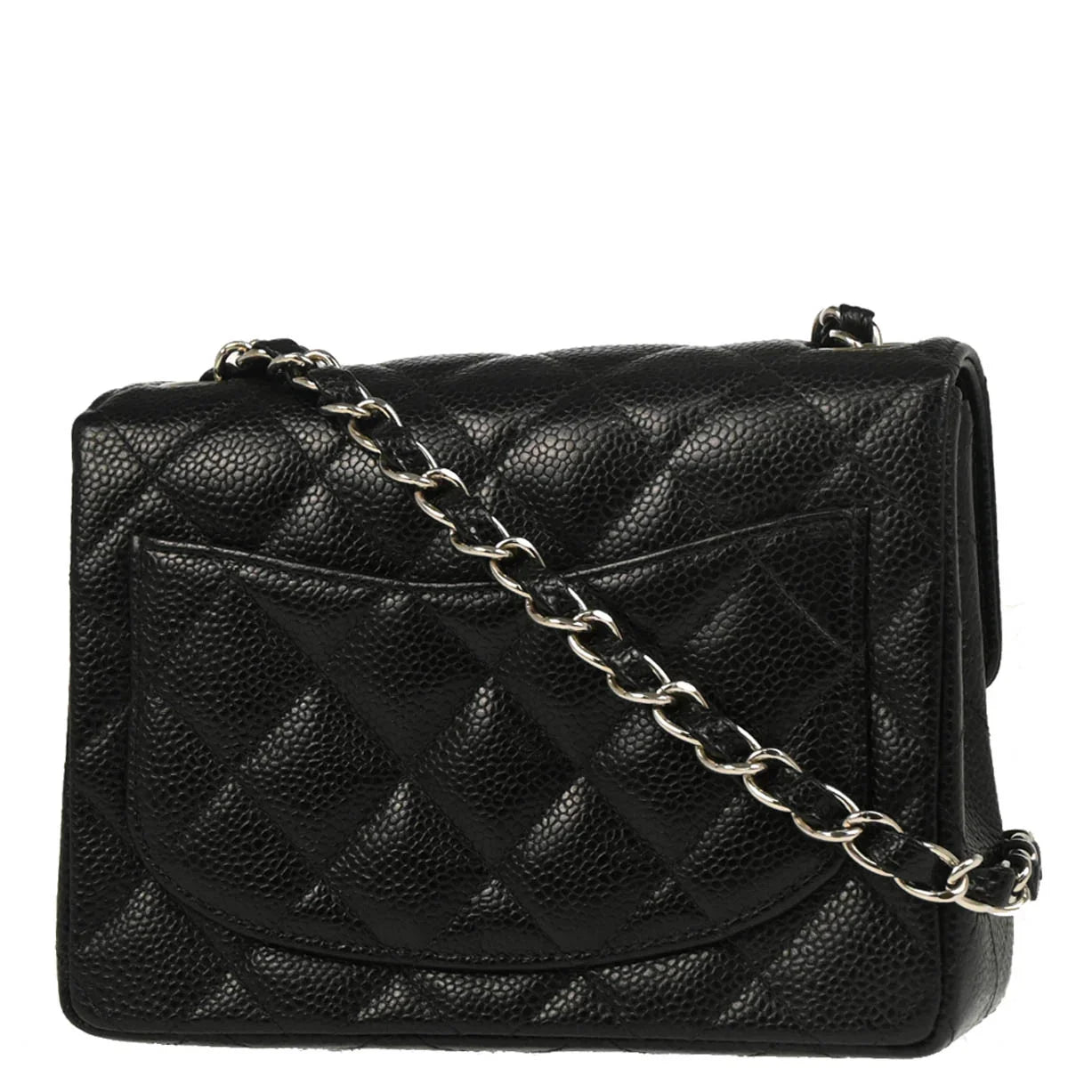 Chanel Black Caviar Mini Classic Square Flap Shoulder Bag