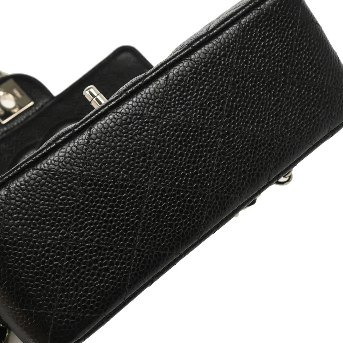 Chanel Black Caviar Mini Classic Square Flap Shoulder Bag
